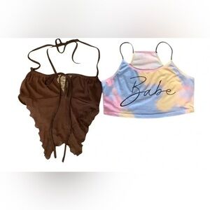 Crop top bundle of 3 tops size small Preloved